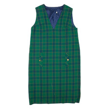 Abito Shift Verde A Quadri