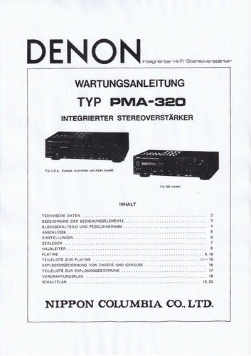 Manuale servizio per denon - manuale, di