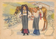 B4537) CARTOLINA CONTADINE DORGALI COSTUME VIAGGIATA NUORO