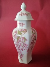 VASO ANCAP DECORATO FIORI CON COPERCHIO BELLISSIMO VINTAGE ANTICO