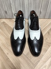 CHURCH'S NEWPORT OXFORD BROGUES IN PELLE BICOLORE NERA E BIANCA - UK 9.5 F 116