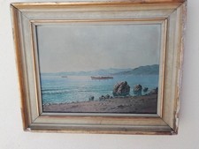 antico dipinto golfo di Napoli firmato olio 