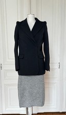 Giacca lana doppiopetto nera