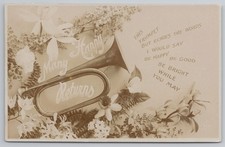 RPPC Birthday Postcard Trumpet