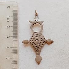 ANTICO AMULETO CROCE ARGENTO