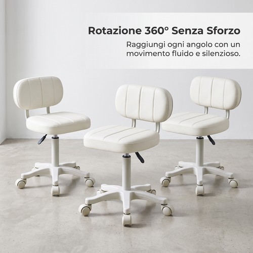 Sgabello girevole con ruote - sgabello,