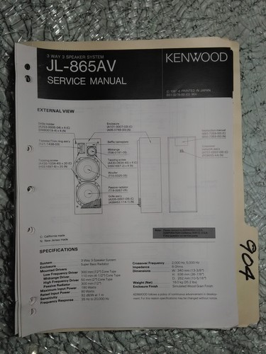 Kenwood 865av manuale di - manuale,
