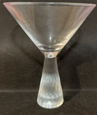 Honeycomb Clear Satin Base HandBlown Martini Glass 6.75”