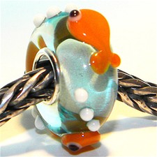 PERLINA VETRO DI MURANO AUTENTICA ARGENTO STERLING 925 QUERCIA CIONDOLO EUROPEO PERLINE 1930