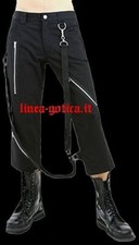 pantaloni cotone neri zip dark