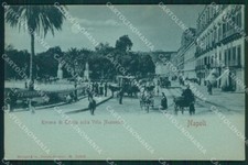 Napoli Città Villa Nazionale Chiaro di Luna Carrozze cartolina XB5379
