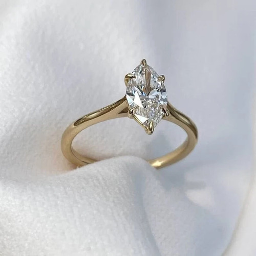 Anello solitario - , di