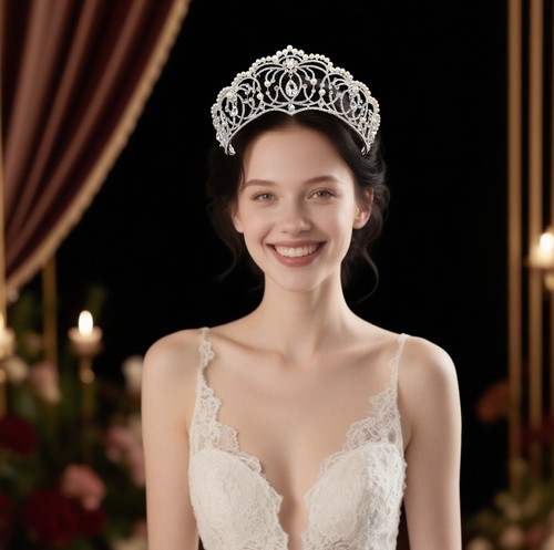 Corona diadema perla cristallo