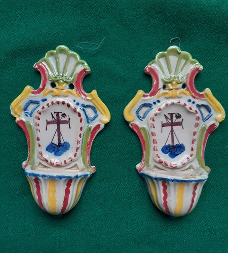 Acquasantiere ceramica coppia