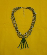 ✅ SPLENDIDA ELEGANTE COLLANA VINTAGE A TRE FILI IN PIETRE DURE - 946