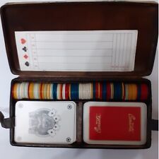 Cofanetto in similpelle Vintage 104 carte da Canasta con  Fiches