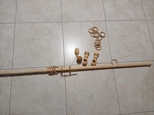 Bastone Tenda Legno ø35mm Naturale Noce Ciliegio Bianco Olmo Varie Misure