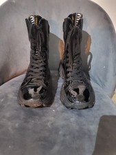 Stivali Miu Miu Combat autentici in pelle verniciata - taglia 38,5 - Made in Italy