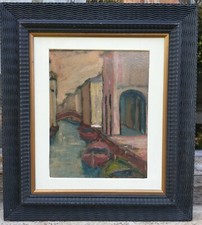 Italo Mus Châtillon 1892–Saint-Vincent 1967 olio su cartoncino Canale a Venezia