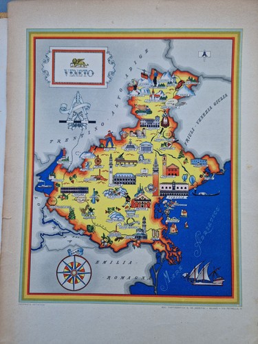 Vecchia cartina veneto - '50,