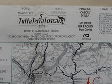 5° TUTTO TERRA TOSCANA RALLY 1999 - ELENCO ISCRITTI E PERCORSO
