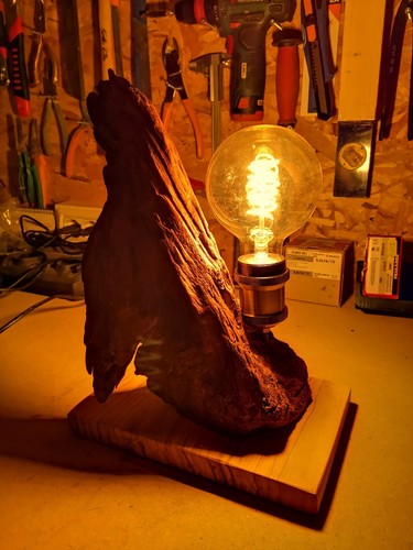Lampada artigianale legna di - lampada,
