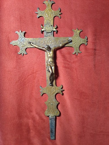 Crocifisso antico bronzo - crocifisso,