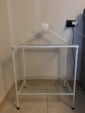 Coppia comodini in ferro battuto con ripiani vetro