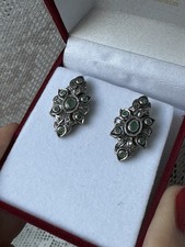 Antique silver earrings with - antique,