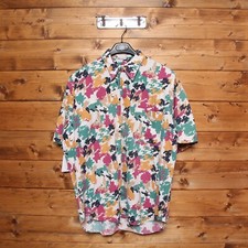 Camicia PERRY ELLIS tg. L Usato (SA1512) Hawaiana Made in U.S.A