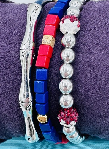 Bracciale rustico 3pz rosso - bracciale,