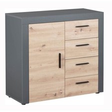 Credenza da Cucina 4 Cassetti Anta Industrial Mobile Sala Cassettiera Salotto