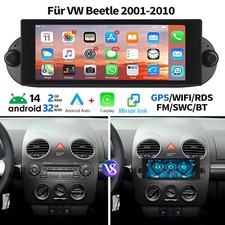 Per VW New Beetle 1C1 9C1 Android 14 autoradio Carplay GPS Navi RDS Bluetooth