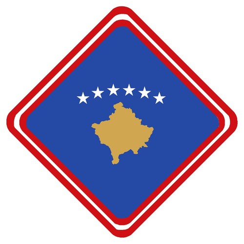 Insegna auto kosovo alluminio - insegna,
