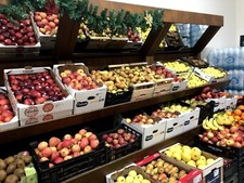 Espositore Frutta Per Negozio (2 Piani + Specchio + Piano Nascosto) 