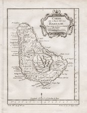 Mappa Dell'Isola Di Barbados, Antille, America