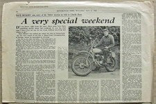 GREEVES MOTORCYCLES Bickers Swiss Motocross articolo di successo ristampa 13 aprile 1960