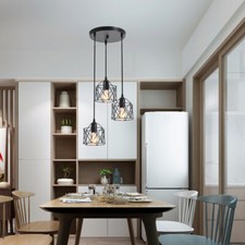 Lampada a sospensione nera grande lampadario da cucina illuminazione plafonie...