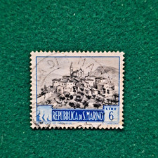 SAN MARINO 1949 - PAESAGGI - 1 VALORE 6 LIRE USATO