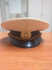 BERRETTO CAPPELLO BIANCO UFFICIALE DI MARINA SOVIETICO URSS ANNI '80 TAGLIA 56