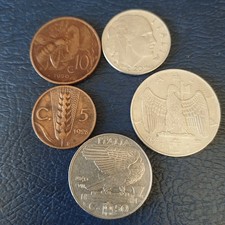 Lotto: 5 Monete del Regno d'Italia in buonissima Conservazione 5,10,20,50c+1Lira