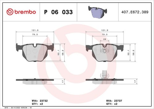 Brembo p06033 kit pastiglie - brembo,