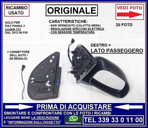 Specchietto elettrico destro - destro, +