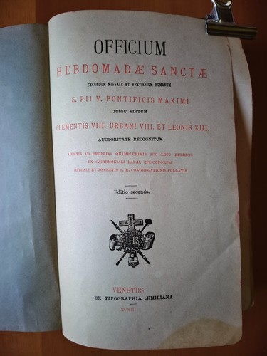 Officium hebdomadæ sanctæ - officium,