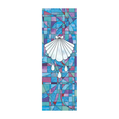 Stained glass shell church - stained,