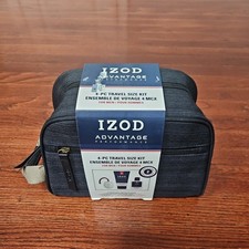 IZOD Set Regalo Uomo Atletica 4 Pezzi Custodia da Viaggio Lavaggio Corpo, Dopobarba, Sapone, Borsa