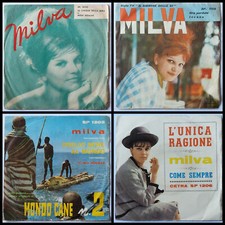 MILVA 4x7" 45 Giri Mon Homme, Ore Perdute, Voglio Bene Al Mondo, L'Unica Ragione