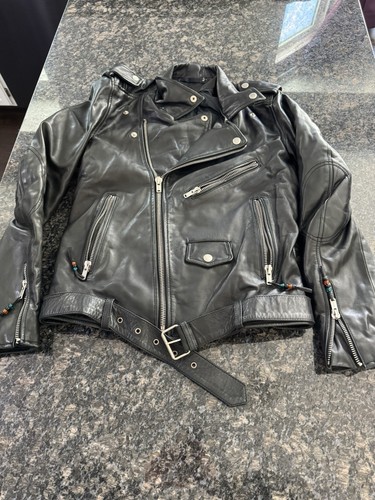 Giacca pelle moto blk - pelle,
