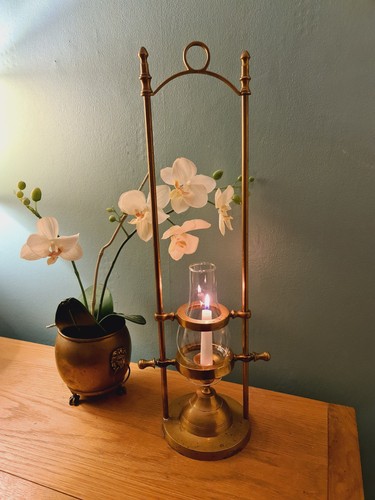 Antique brass candle - brass,