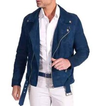 Giacca pelle scamosciata moto